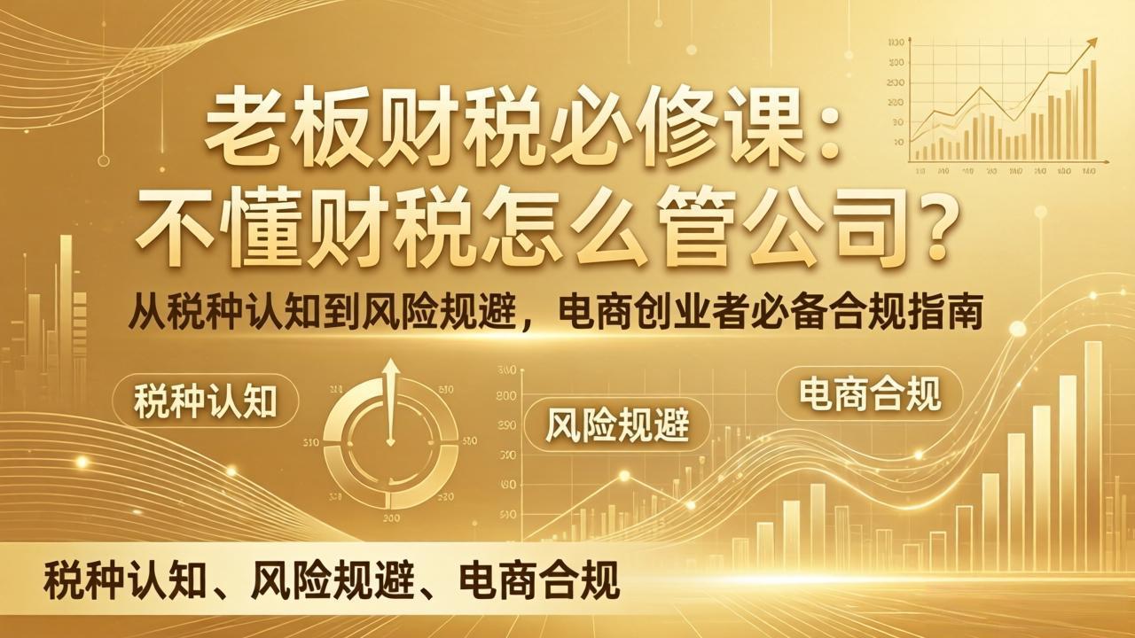 老板财税必修课：不懂财税怎么管公司？从税种认知到风险规避，电商创业者必备合规指南-点子口袋网