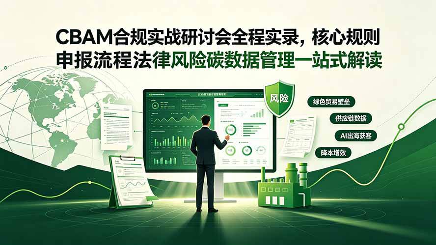 （19235期）CBAM合规实战研讨会全程实录，核心规则申报流程法律风险碳数据管理一站式解读-点子口袋网