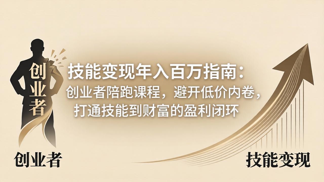技能变现年入百万指南：创业者陪跑课程，避开低价内卷，打通技能到财富的盈利闭环-点子口袋网