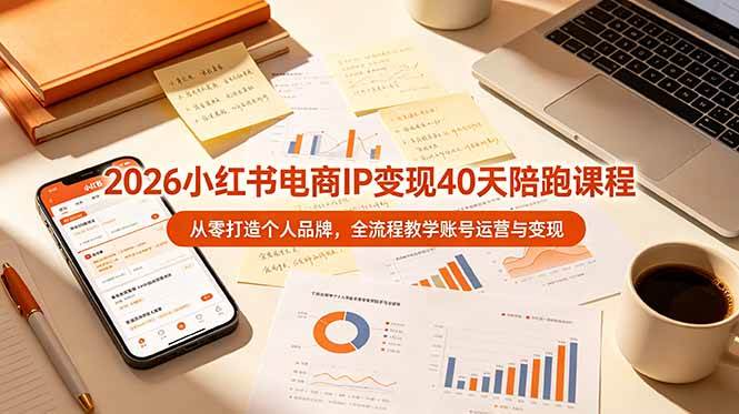 （19103期）2026小红书电商IP变现40天陪跑课程-11期，从零打造个人品牌，全流程教学账号运营与变现-点子口袋网