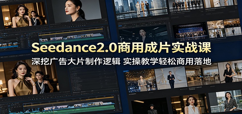 Seedance2.0商用成片实战课：深挖广告大片制作逻辑，实操教学轻松商用落地-点子口袋网