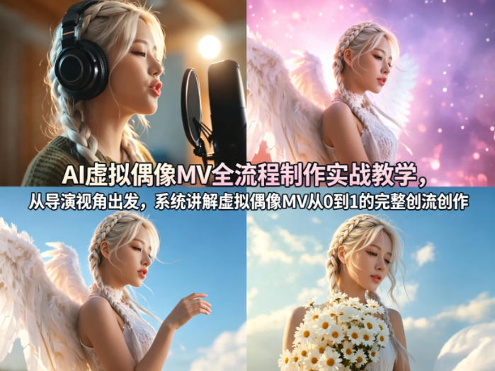 AI虚拟偶像MV全流程制作实战教学，从导演视角出发，系统讲解虚拟偶像MV从0到1的完整创作流程-点子口袋网