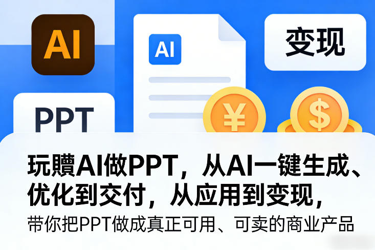 玩賺AI做PPT，从AI一键生成、优化到交付，从应用到变现，带你把PPT做成真正可用、可卖的商业产品(更新0421)-点子口袋网
