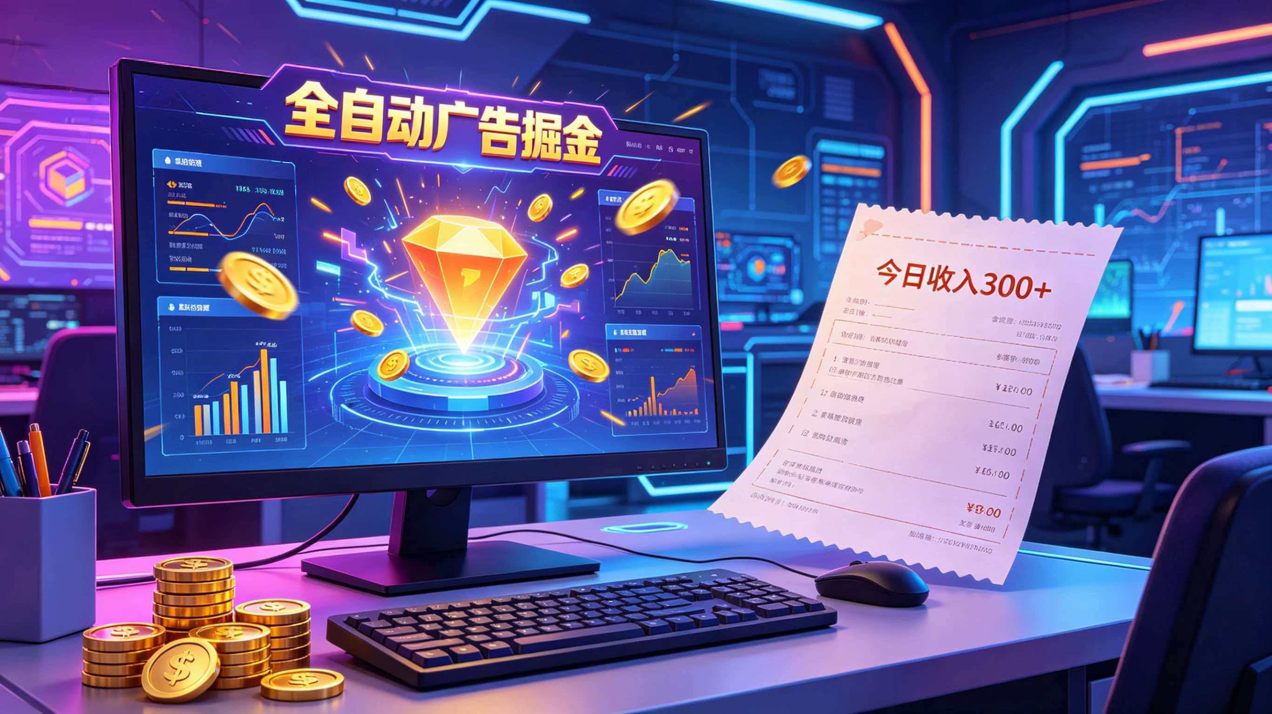 全自动广告掘金,日入300+。全程Ai自动化运行,解放双手,时间自由。收益稳定-点子口袋网