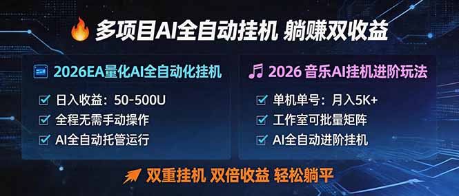 多项目AI自动挂机玩法：双重挂机，双倍收益，轻松躺平-点子口袋网