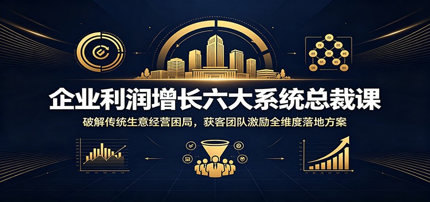 企业利润增长六大系统总裁课：破解传统生意经营困局，获客团队激励全维度落地方案-点子口袋网