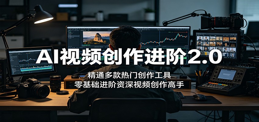 AI视频创作进阶2.0：精通多款热门创作工具，零基础进阶资深视频创作高手-点子口袋网