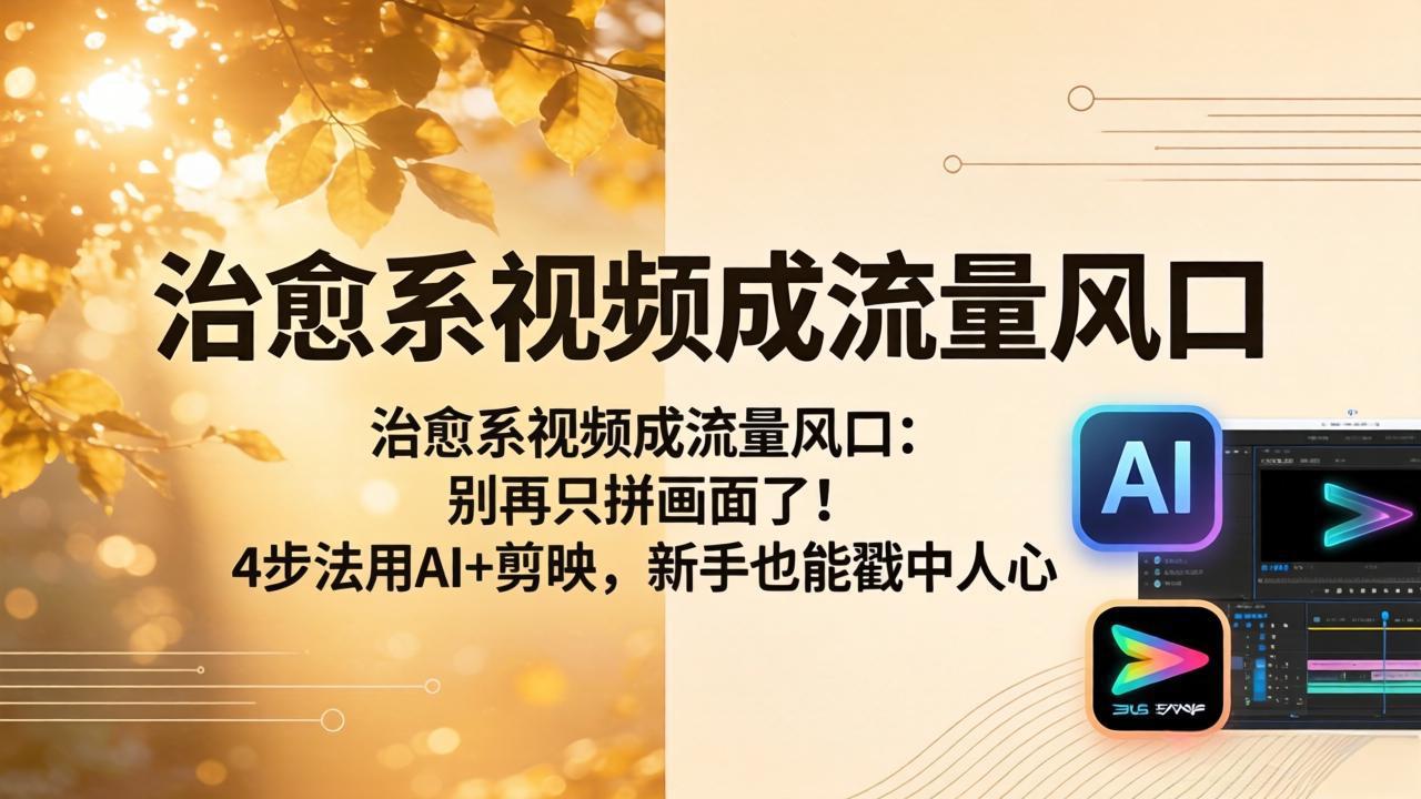 治愈系视频成流量风口：别再只拼画面了！4步法用AI+剪映，新手也能戳中人心-点子口袋网