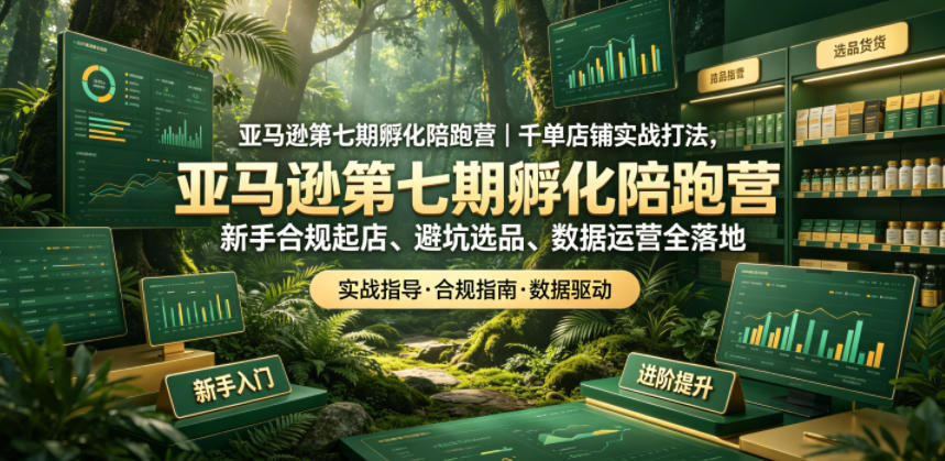 亚马逊孵化陪跑营｜千单店铺实战打法，新手合规起店、避坑选品、数据运营全落地（更新0708）-点子口袋网