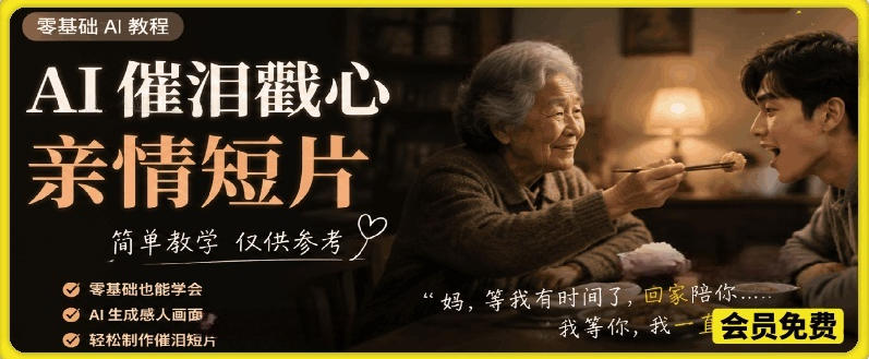 AI催泪戳心亲情短片，零基础AI教程，简单教学仅供参考-点子口袋网