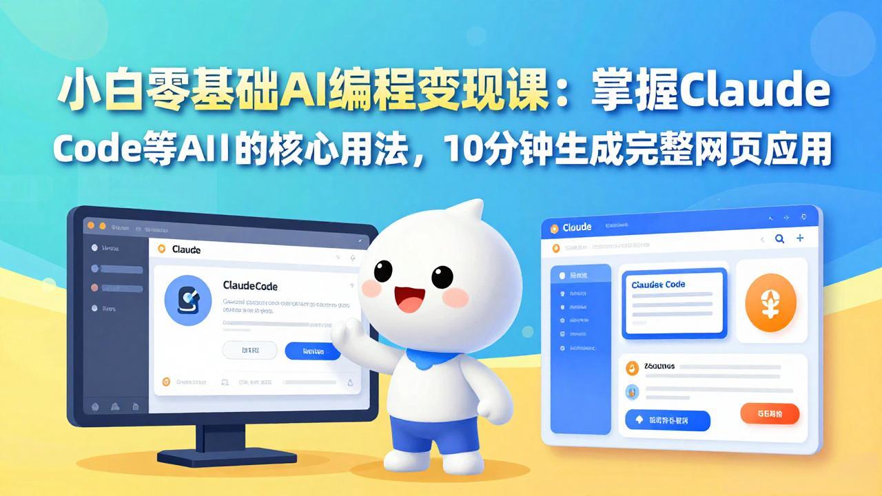 小白零基础AI编程变现课：掌握Claude Code等AI工具的核心用法，10分钟生成完整网页应用-点子口袋网