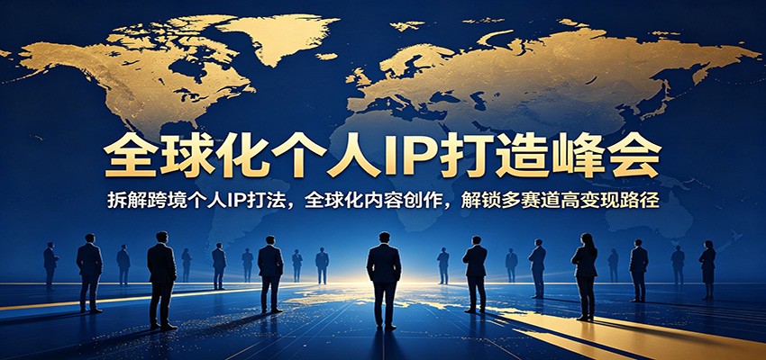 全球化个人IP打造峰会：拆解跨境个人IP打法，全球化内容创作，解锁多赛道高变现路径-点子口袋网