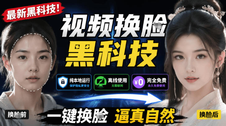 AI人工智能如此夸张？一键视频换Lian黑科技，纯本地离线运行，本地视频换Lian娱乐工具，AI FaceSwap-点子口袋网