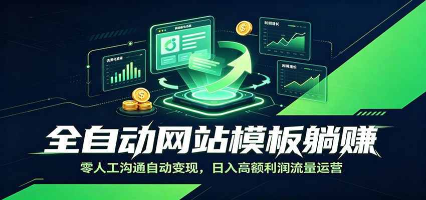 全自动网站模板躺赚：零人工沟通自动变现，日入高额利润流量运营-点子口袋网