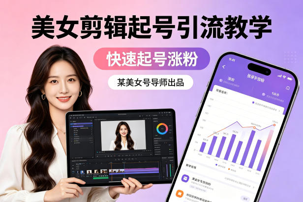 某美女号导师出品：美女剪辑起号引流教学，快速起号涨粉-点子口袋网