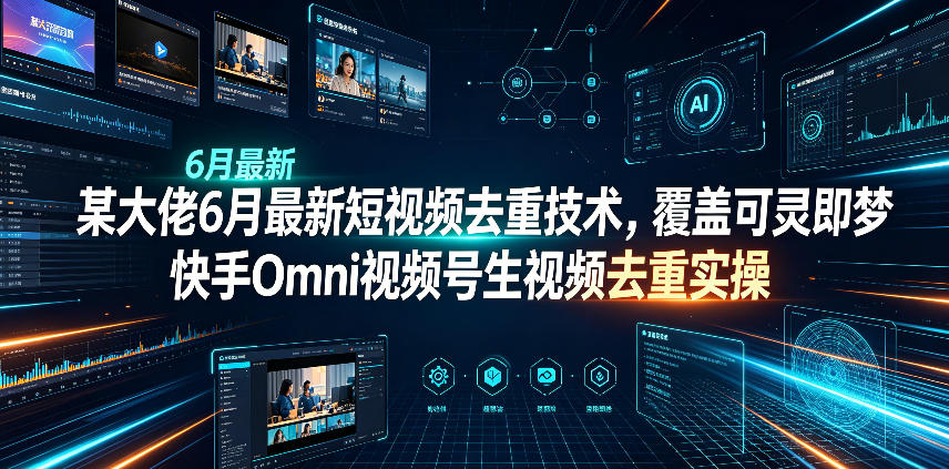 某大佬6月最新短视频去重技术，覆盖可灵即梦快手Omni视频号生视频去重实操-点子口袋网
