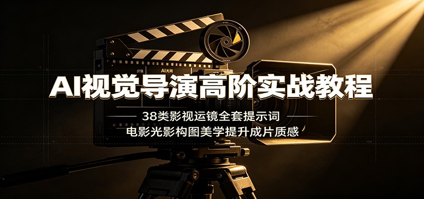 AI视觉导演高阶实战教程：38类影视运镜全套提示词，电影光影构图美学提升成片质感-点子口袋网