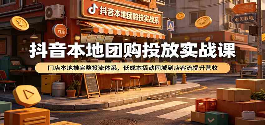 抖音本地团购投放实战课：门店本地推完整投流体系，低成本撬动同城到店客流提升营收-点子口袋网