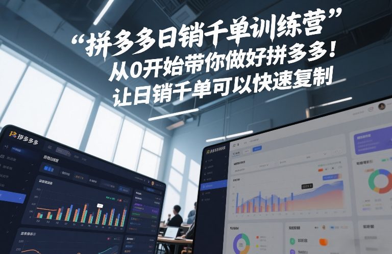 拼多多日销千单训练营，从0开始带你做好拼多多，让日销千单可以快速复制(更新26年7月)-点子口袋网