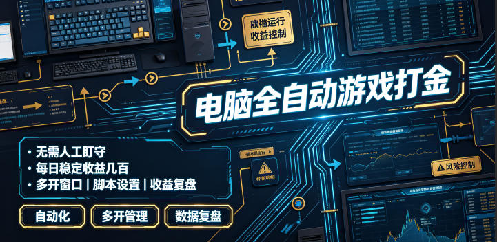 电脑全自动游戏打金，无需人工盯守，每日稳定收益几百！【揭秘】-点子口袋网