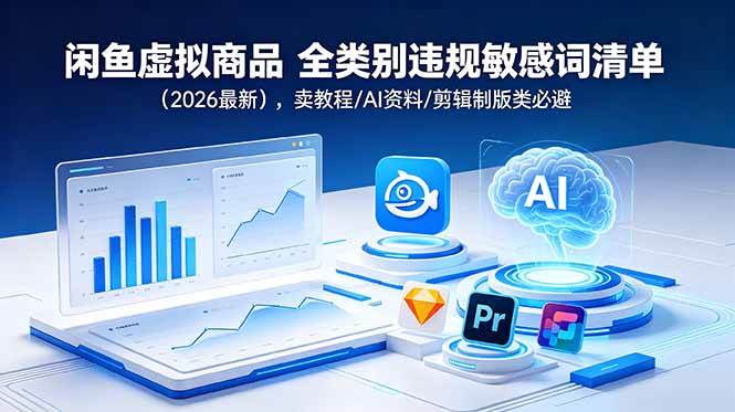 （18961期）闲鱼虚拟商品 全类别违规敏感词清单（2026最新），卖教程/AI资料/剪辑制版类必避-点子口袋网