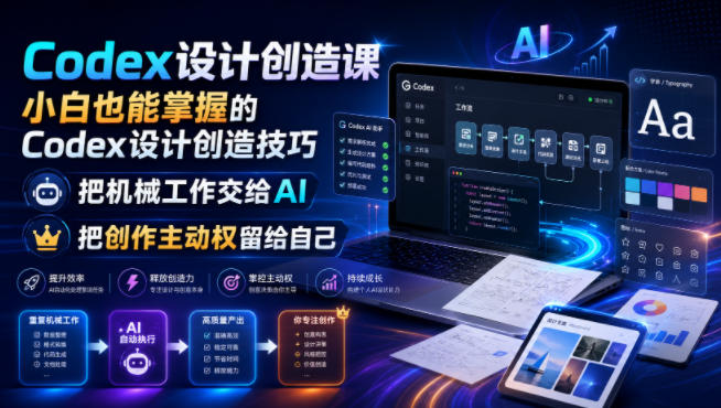 Codex设计创造课，小白也能掌握的Codex设计创造技巧，把机械工作交给AI，把创作主动权留给自己-点子口袋网