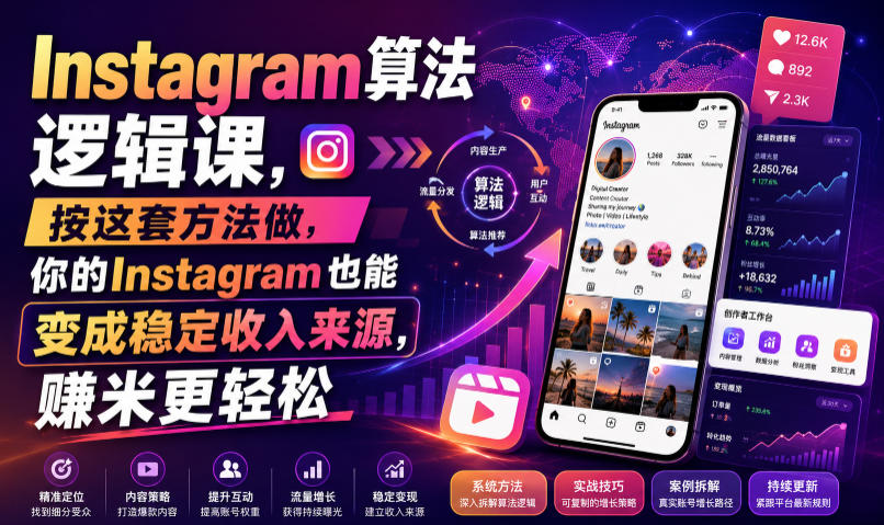Instagram算法逻辑课，按这套方法做，你的Instagram也能变成稳定收入来源，賺米更轻松【原创双语字幕】-点子口袋网