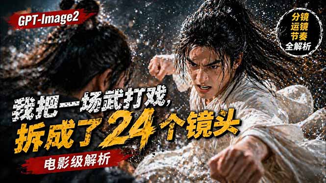 用GPT-Image2，把一段武打对决拆成24个连续镜头，从人物建立、动作衔接、运镜节奏，到情绪爆发-点子口袋网