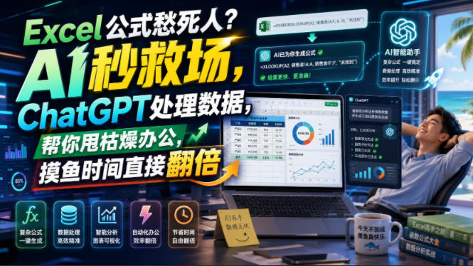 Excel公式愁死人？AI秒救场，ChatGPT处理数据，帮你甩枯燥办公，摸鱼时间直接翻倍【原创双语字幕】-点子口袋网