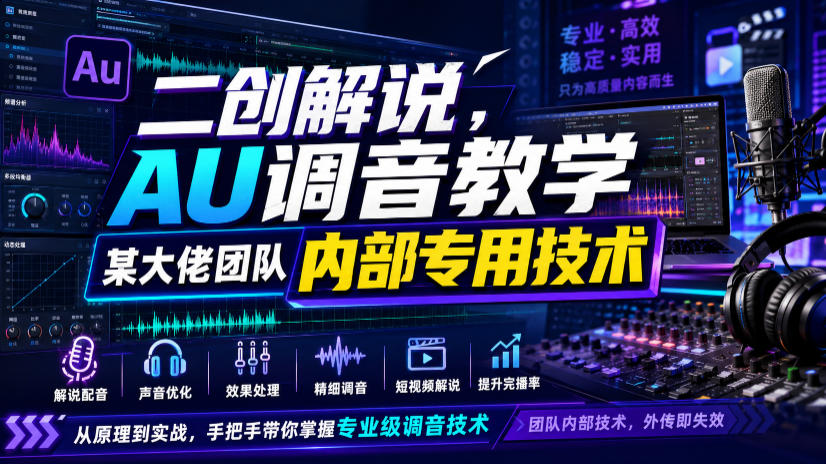 二创解说AU调音教学，某大佬团队内部专用技术-点子口袋网