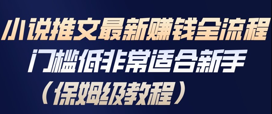 小说推文最新賺钱全流程，门槛低非常适合新手(保姆级教程)-点子口袋网
