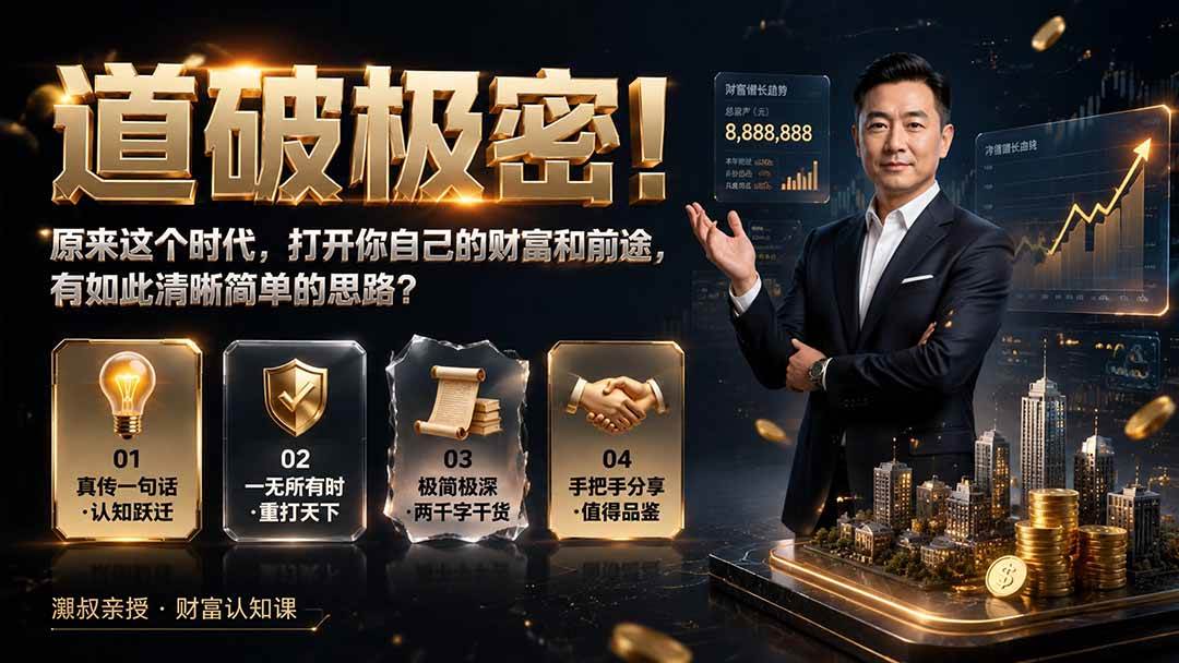 （19661期）付费文章：道破极密！原来这个时代，打开你自己的财富和前途，有如此清晰简单的思路？-点子口袋网