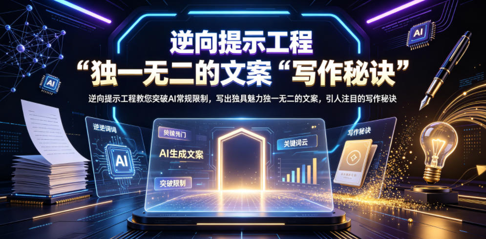 逆向提示工程教您突破AI常规限制，写出独具魅力独一无二的文案，引人注目的写作秘诀【原创双语字幕】-点子口袋网