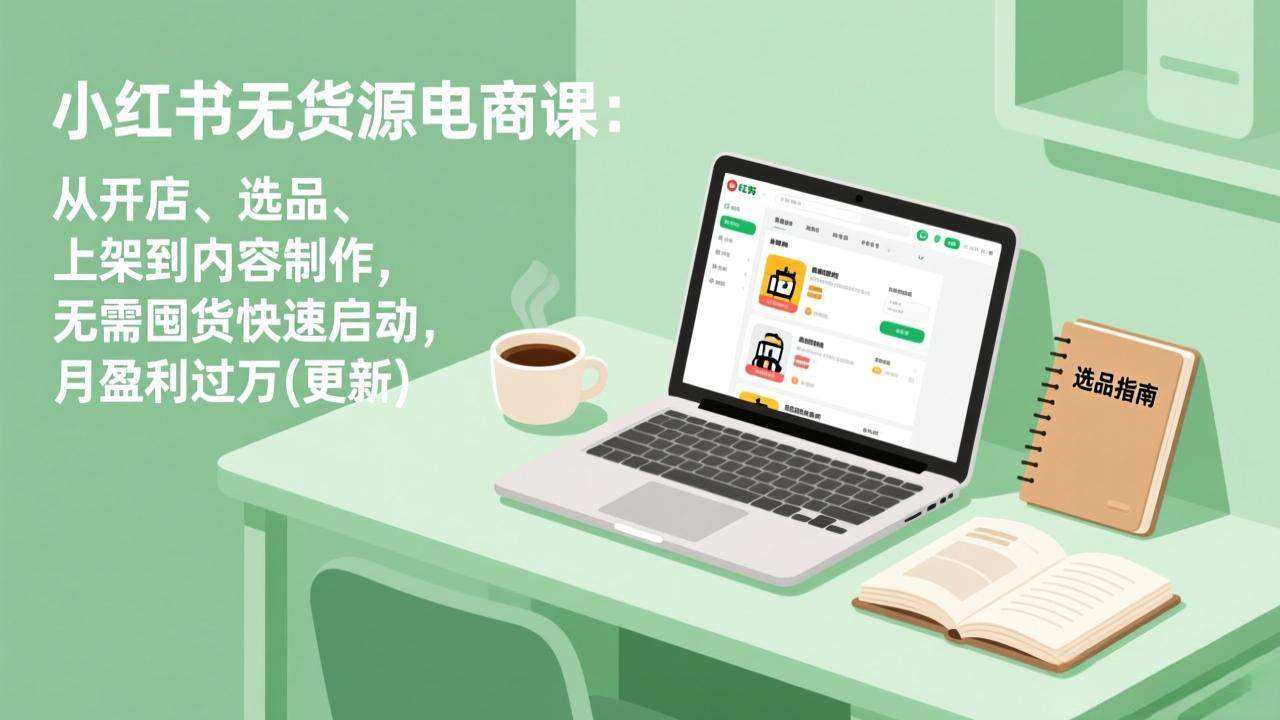 （19512期）小红书无货源电商课(7月更新)：从开店、选品、上架到内容制作，无需囤货快速启动，月盈利过万-点子口袋网