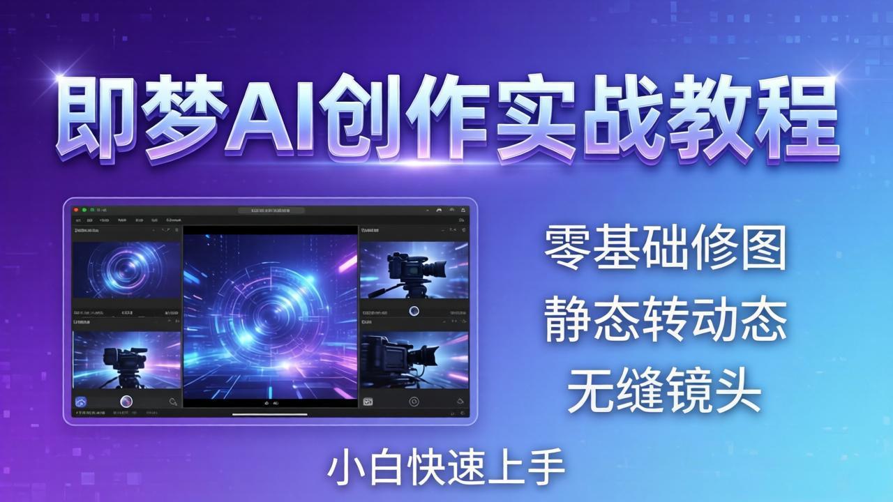 即梦AI创作实战教程，从零基础修图到AI导演，实战教学静态转动态+无缝镜头，小白快速上手-点子口袋网