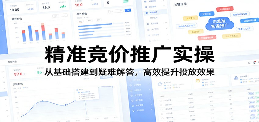精准竞价推广实操：从基础搭建到疑难解答，高效提升投放效果-点子口袋网