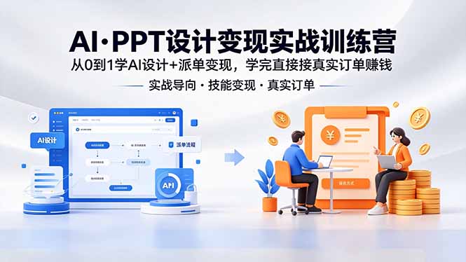 AI·PPT设计变现实战训练营，从0到1学AI设计+派单变现，学完直接接真实订单赚钱-点子口袋网