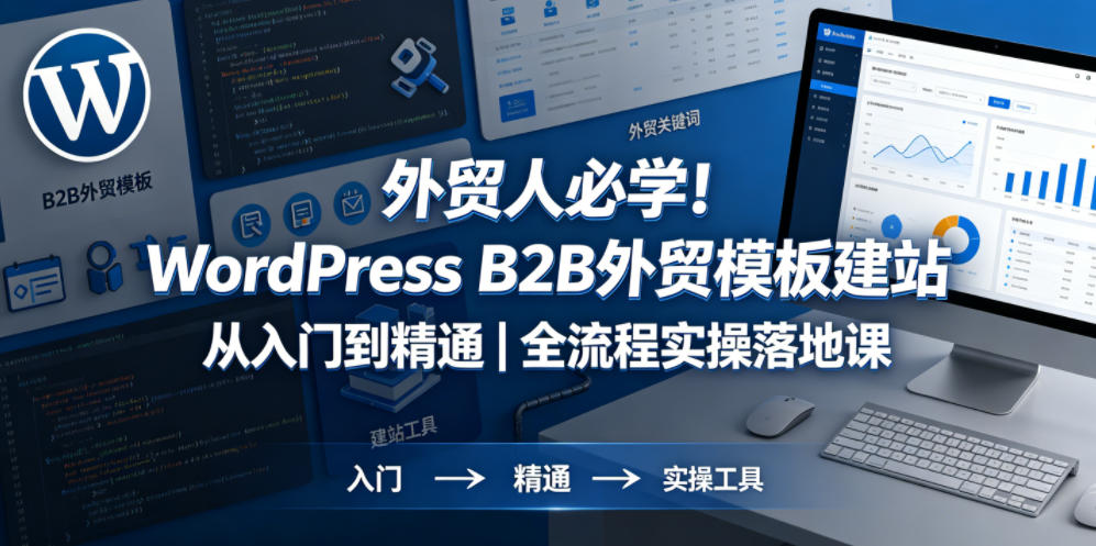 外贸人必学！WordPress B2B外贸模板建站从入门到精通｜全流程实操落地课-点子口袋网
