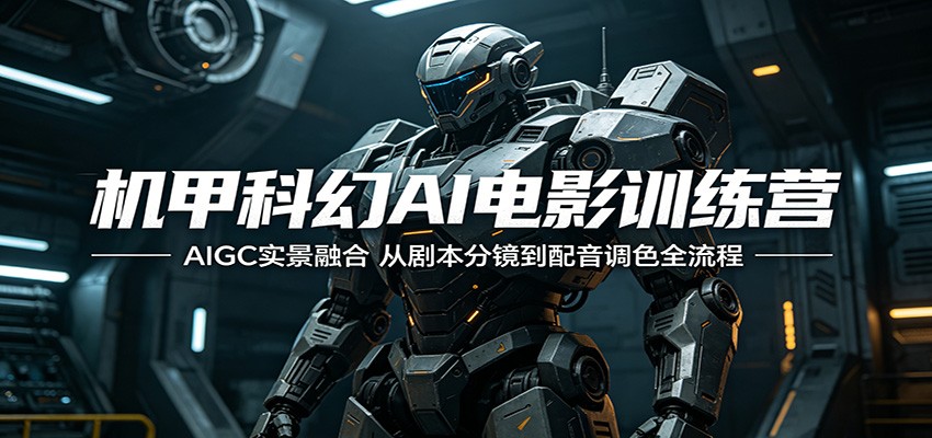 机甲科幻AI电影训练营：AIGC实景融合，从剧本分镜到配音调色全流程-点子口袋网