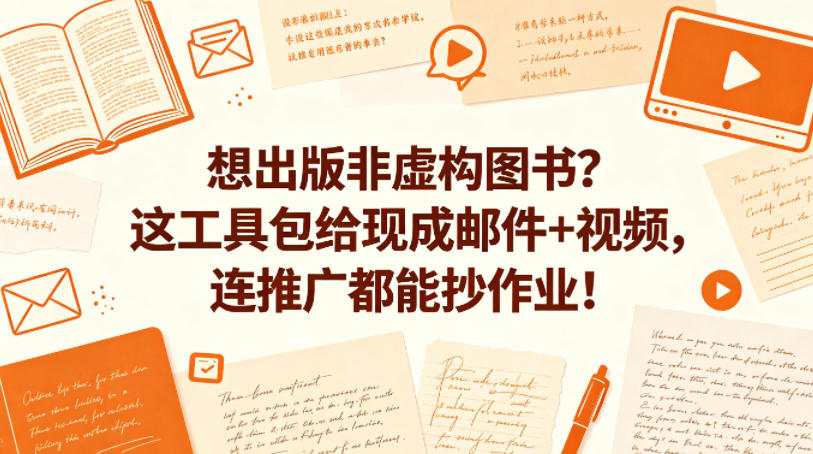 想出版非虚构图书？这工具包给现成邮件+视频，连推广都能抄作业！【原创双语字幕】-点子口袋网
