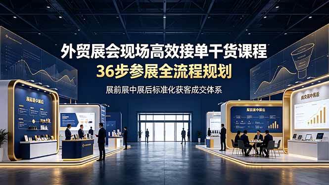 （19157期）外贸展会现场高效接单干货课程，36步参展全流程规划，展前展中展后标准化获客成交体系-点子口袋网
