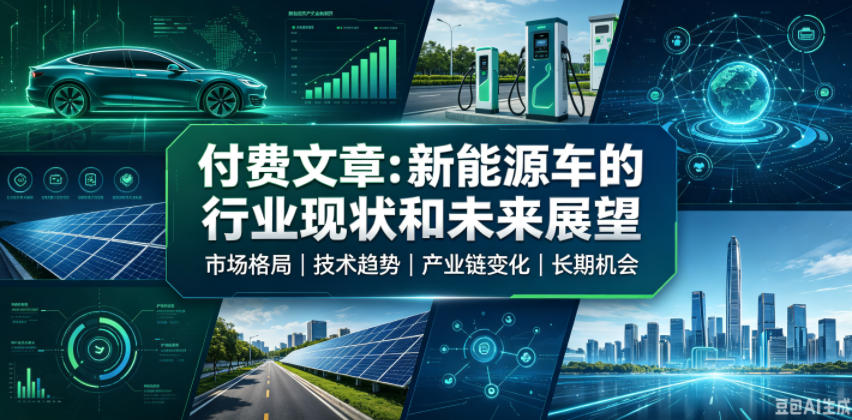 付费文章：新能原车的行业现状和未来展望-点子口袋网