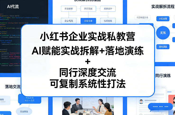 小红书企业实战私教营，AI赋能实战拆解+落地演练+同行深度交流，可复制系统性打法-点子口袋网