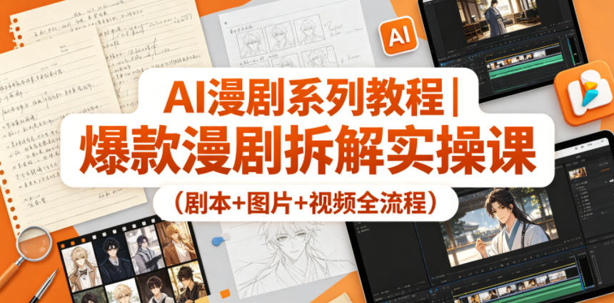 AI漫剧系列教程｜爆款漫剧拆解实操课(剧本+图片+视频全流程)-点子口袋网
