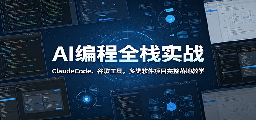 AI编程全栈实战：ClaudeCode、谷歌工具，多类软件项目完整落地教学-点子口袋网