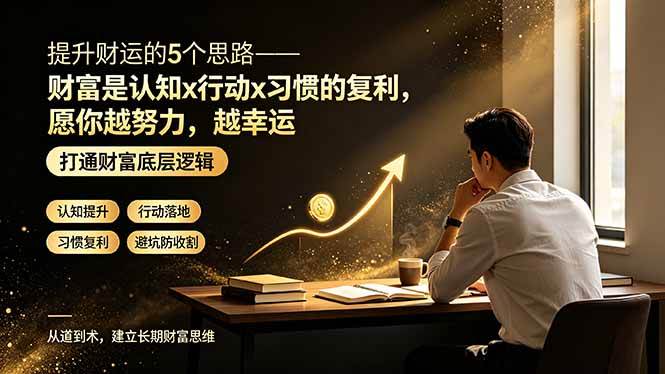 （19233期）付费文章：提升财运的5个思路——财富是认知x行动x习惯的复利，愿你越努力，越幸运-点子口袋网