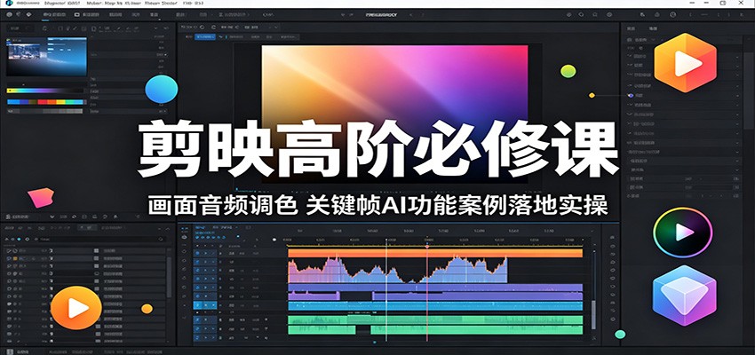 剪映高阶必修课：画面音频调色，关键帧AI功能案例落地实操-点子口袋网