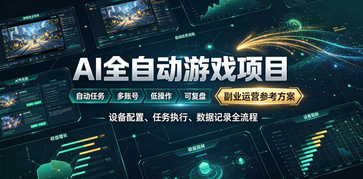 AI全自动游戏躺賺副业：日入几百，稳定运行三年的项目！【揭秘】-点子口袋网