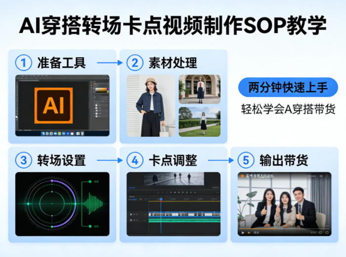 AI穿搭转场卡点视频制作SOP教学，两分钟快速上手，轻松学会AI穿搭带货-点子口袋网