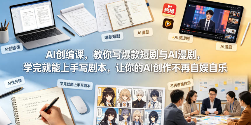 AI创编课，教你写爆款短剧与AI漫剧，学完就能上手写剧本，让你的AI创作不再自娱自乐-点子口袋网
